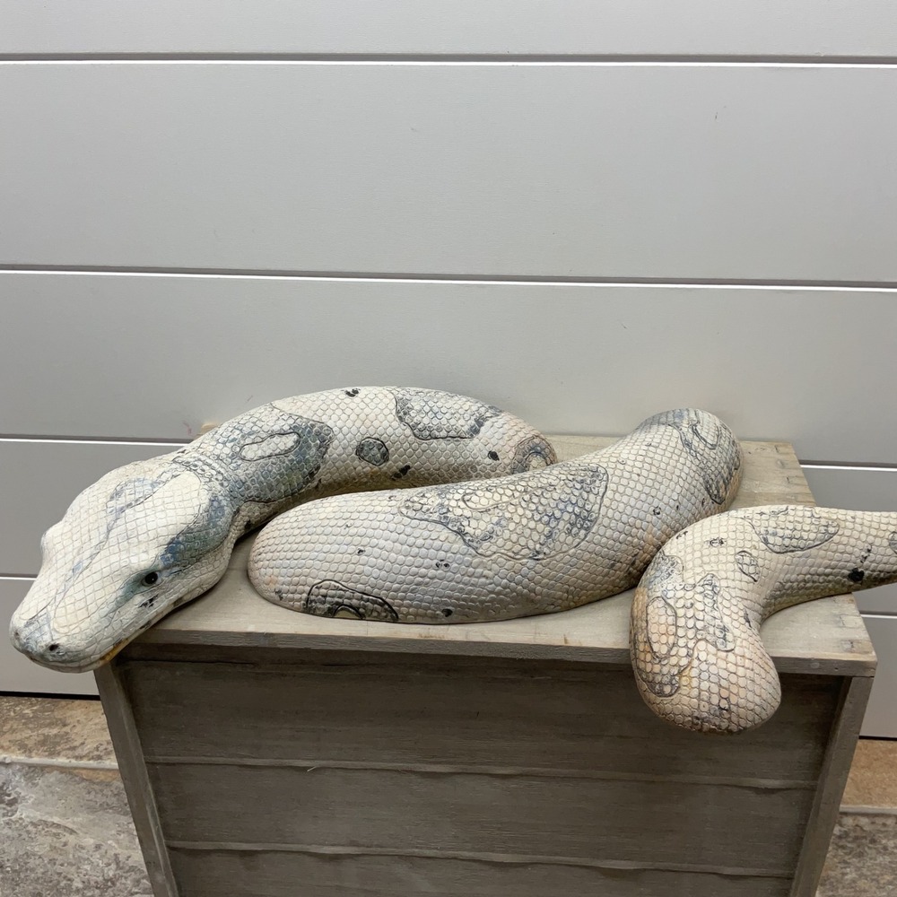 3 Piece Realistic Resin Snake Wall Sculpture Set Hand Painted Python Decor